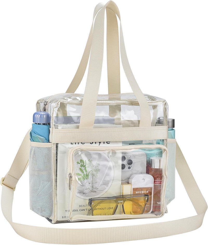 USPECLARE Clear Bag for Stadium Events, 12x6x12 Transparent Stadium Messenger Bag for Concerts, Work, Sports Games, Gym - Image 1